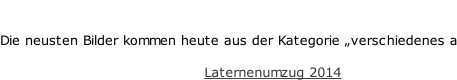 Die neusten Bilder kommen heute aus der Kategorie „verschiedenes aus der Kita“ :  Laternenumzug 2014